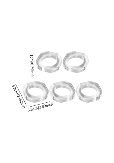 Suntek 5 Adet Peçetelik Halkaları Moda Şeffaf Aile Geometrik