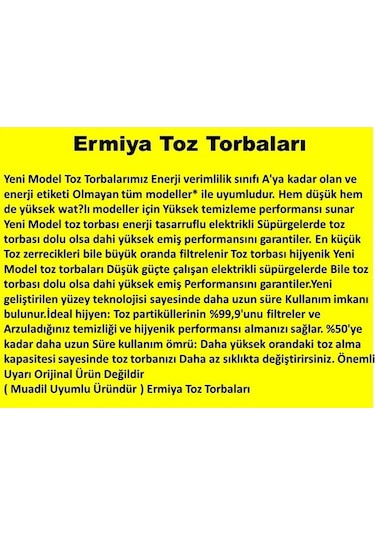 Profilo PSU7HIJ Elektrikli Süpürge 20 Ad Bez Kumaş Toz Torbası