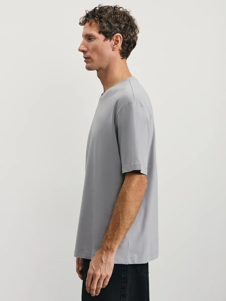 Zarına Oversize Pamuklu Temel Tişö 233150671 Gri