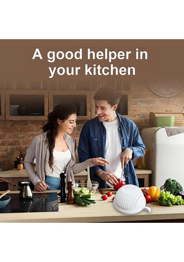 Likeable Salata Doğrama Kasesi Sebze Doğrayıcı Ve Dilimleyici, Sebze Doğrayıcı Beyaz