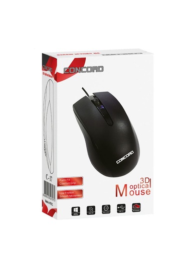 Concord C-17 Kablolu Optik Mouse - Siyah