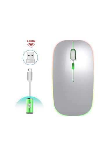 Flybuy Kablosuz M40 Fare - Abs Mat Kaplama, 4 Tuş, 10m İletişim, 800-1200-1600 Dpı, Şarj Edilebilir, Siyah/gümüş M40