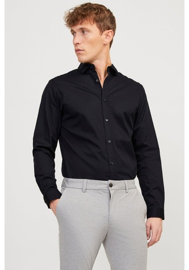 Jack & Jones Slim Fit Erkek Gömlek Siyah