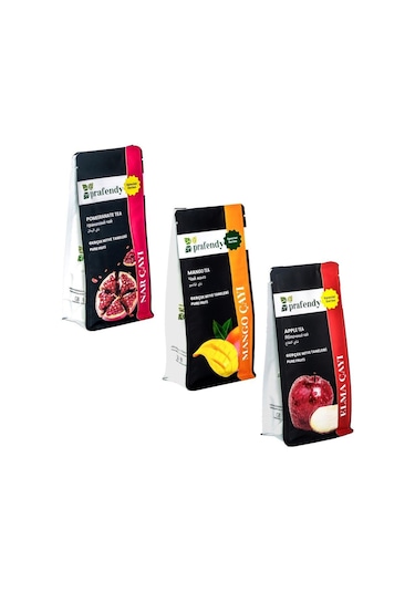 Prafendy Nar Mango Elma Çayı Gerçek Meyve Taneli 3 x 250 G