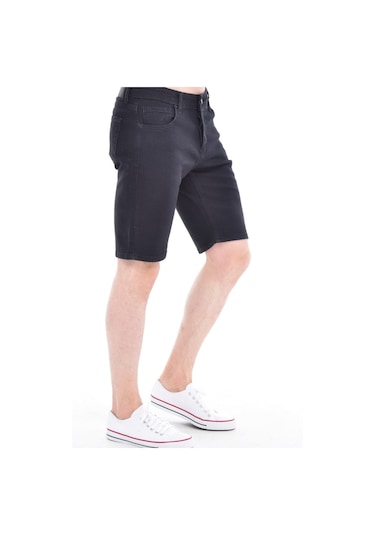Cedy Denim Erkek Kot Şort Slim Fit Jean Şort - C342 Siyah