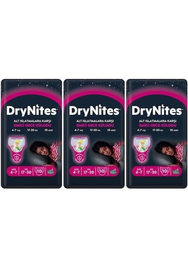 Huggies Drynites Kız Gece Emici Külodu 4 7 Yaş 30 Adet 3'lü