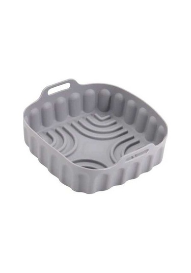 Besthome1 21x21x6.5 Cm Gri Isı Dayanıklı Silikon Kare Fırın Kalıbı - Kek, Ekmek, Pasta, Tavuk İçin Yüksek Kalite Gri