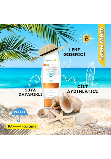 Organicsun Spf 50+ Yüz Ve Vücut Güneş Kremi 100 Ml 3'lü Set