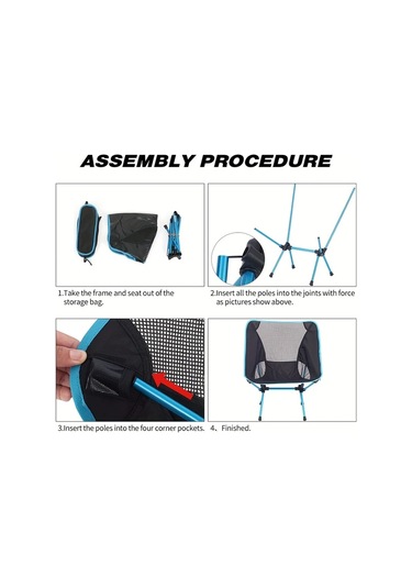 Dashanshop Ergonomik Alüminyum Katlanabilir Kamp Sandalyesi Açık Mavi Hafif Taşınabilir 99 79kg Kapasite Açık Mavi