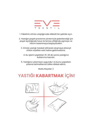 Eve Tekstil Diamond Kalite Kapitone Yastık  2 Adet 50 x 70 CM 800 G