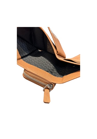 Monte Lui Unisex Hakiki Deri Cüzdan Camel