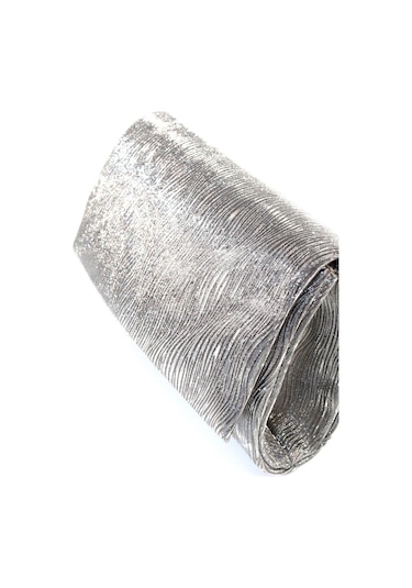 Lazer dalgalı kumaş. Platin abiye çanta. Kadın abiye çanta Abiye çanta platin. Metalik davet çantası