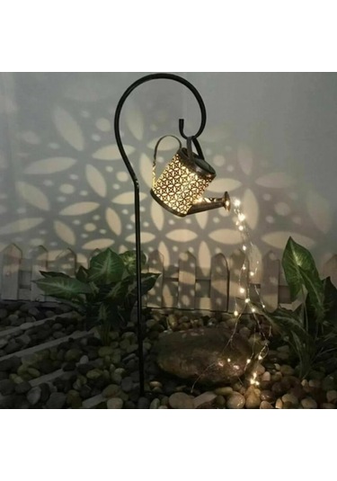 Güneş Enerjili Çeşme Işığı, Sulama Kabı Ve Standlı Led Işık Dizisi, Patio Çim Aydınlatması İçin Yıldızlı Duş Sanatı Peri Işığı 82 Cm