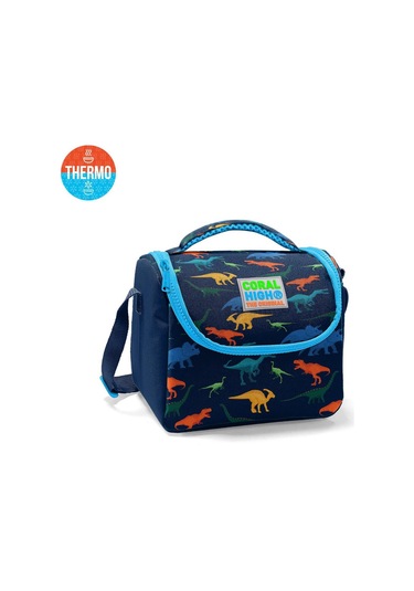 Coral High Kids Lacivert Mavi Dinozor Desenli Thermo Beslenme Çantası 11814