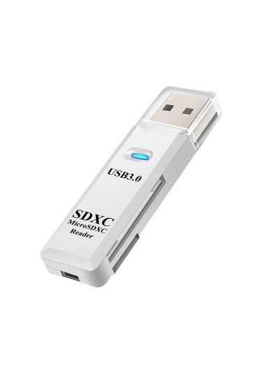 Beyaz Fonken Usb Kart Okuyucu 3.0 Tf Sd Kart Okuyucu 2 İn1 Kart Okuyucu Adaptörü Pc Dizüstü Akıllı Hafıza Kartı Okuyucu Microsdxc Rider Adaptörü