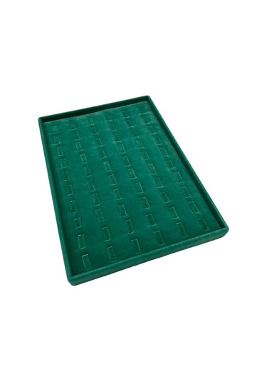 Yerli Üretim Süet Kumaş Yeşil 34/24 Cm Dikine Tırnaklı Çekmece Içi Yüzük Tablası Çok Renkli