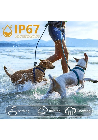 Köpek Eğitim Cihazı Köpekler İçin Havlama Tasması Su Geçirmez Ip67 Şarj Edilebilir Köpek Elektronik -siyah