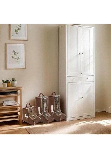 Pazly Suntek 3x Bot Saklama Çantası Taşınabilir Trend Koruyucu Kahverengi Pratik Kahverengi