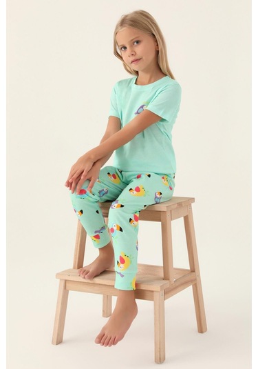 Roly Poly 3403 Garson Jungle Kız Çocuk Pijama Takımı Pembe