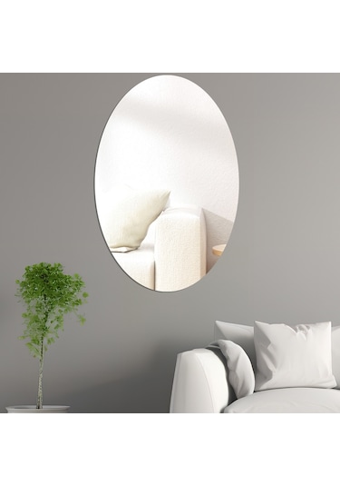 Sones 30cm X 20cm Oval Akrilik Ayna Stereo Duvar Çıkartmaları Ev Dekorasyonu Yumuşak Ayna Altın Diğer
