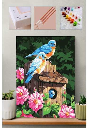 Sayılarla Boyama Seti - Mavi Kuşlar