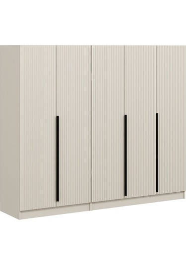 Kale Plus 5 Mebran Kapaklı 2 Çekmeceli Dolap Kumtaşı Mebran 190cm Bej