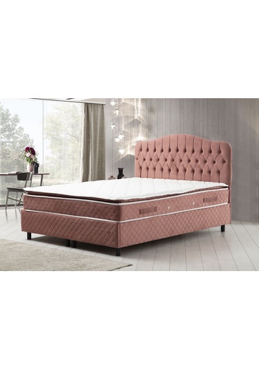 150x200 Vassi Baza+başlık+yatak Gül Kurusu