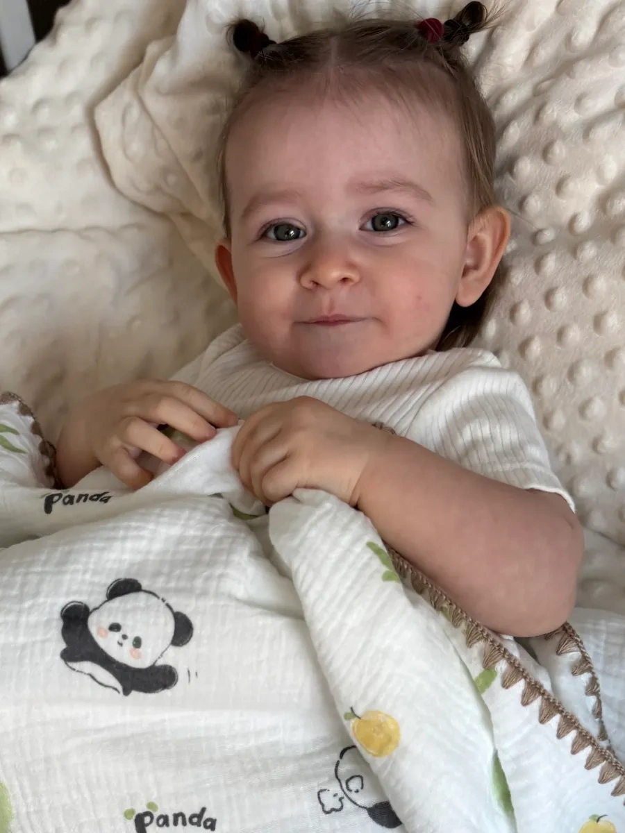 Hannydi Yenidoğanlar İçin Muslin Battaniye, Doğum Yaşı Küçük Bebek Arabası İçin Taburcu Götürücü 323370306 Beyaz