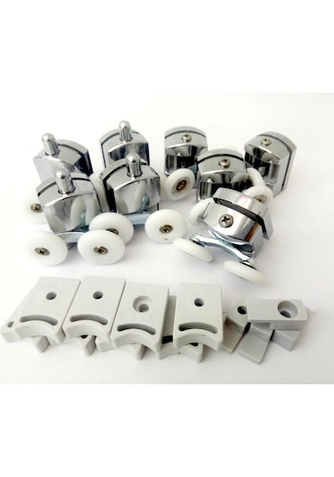 Sürgülü Duşakabin Tekerleği Rulman Set - 8 Parça Krom