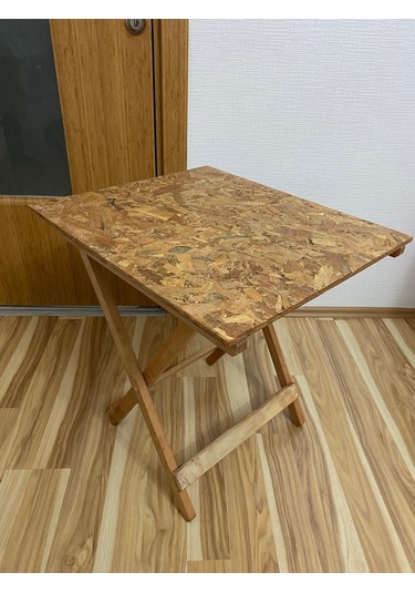 Apak Ahşap Osb Yüzeyli Katlanır Masa 60 CM 50 CM Bambu