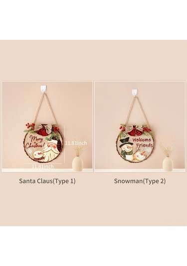 Fortunelane Noel Geri Dönüş Tahtası Ahşap 30cm, Santa Desenli, Bowliyle Zenginleştirilmiş, Duvar/anahtar Takımı, Çok Renkli, İç/d Çok Renkli