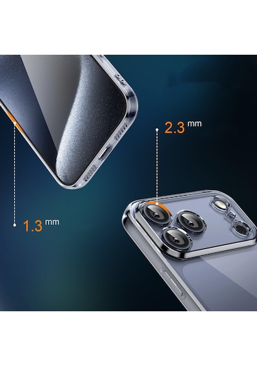 İphone 17 Pro Max Uyumlu Kamera Korumalı Şeffaf Esnek Silikon Kılıf Şeffaf