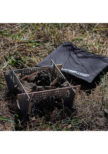 Kamp Ayısı Çelebi Bushcraft Jel Yakıtlı Osmanlı Ocağı Gri