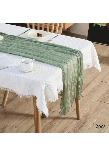 Homyl 2x Şifon Masa Örtüsü Parti Malzemeleri Düğün Gelin Duşu Yeşil