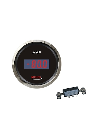 Mors Dijital Ampermetre 12-24 Volt Siyah ( Şönt Dahildir ) Siyah