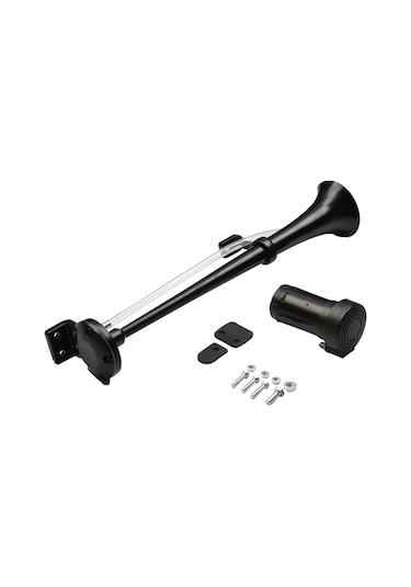 Dashanshop 12v Kara Trompetli Siyah Korna Kamyon Suv Tekne Motosiklet İçin