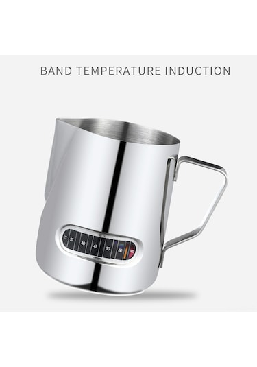 Reedark Profesyonel 304 Paslanmaz Çelik Süt Köpürtme Kabı - Sıcaklık Göstergeli Barista Seti 600ml/350ml Diğer