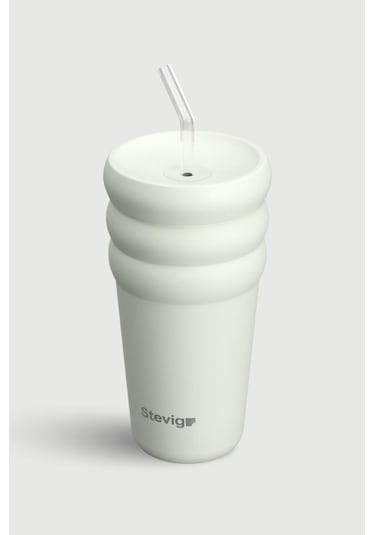 Stevig 3 Bubble Two-cap Straw Tumbler Çelik Termos 600 Ml Lightest Sky St-247 Su Yeşili