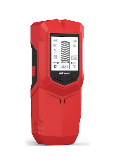 Aubyhe Kırmızı Duvar Tarayıcı, 6 Fonksiyonlu Metal/çelik/ Elektrik Teli Dedektörü, Yüksek Hassasiyetli, Pil Yok