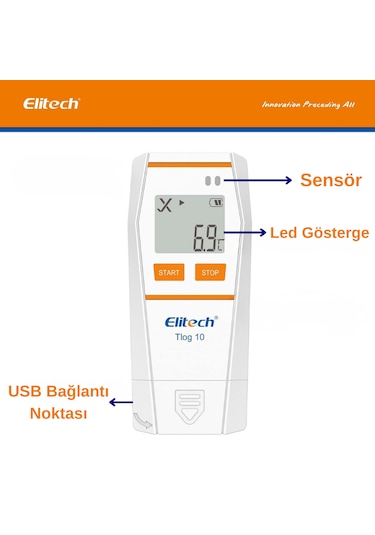Elitech Tlog 10 Sıcaklık Kaydedici Datalogger Otomatik Pdf Rapor 0