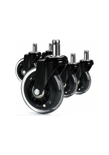 Flybuy 5'li Ofis Koltuğu Tekerlek Seti - 360 Dönme - Yedek Tekerlekler - 75mm, 10x22mm - Ofis/ev Kullanımı -