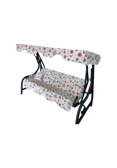 Lüks Duck Vip Salıncak Minder Seti 3 Kişilik Süngersiz Tenteli Çok Renkli