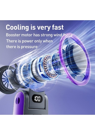 Y19 Akıllı Buz Sıkıştırma Katlanır El Taşınağı Fan Buz Mavisi Mor