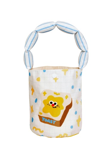 Homyl Kadın Kova Çantası Taşınabilir Çanta Günlük Sevimli Ekmek Deseni