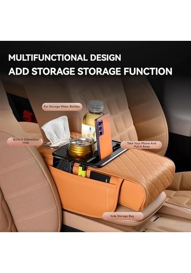 Xuweiwei Pure Black Multifonksiyonlu Araç Kolçak Yastığı Konsol Kapağı Ve Bardak Tutuculu