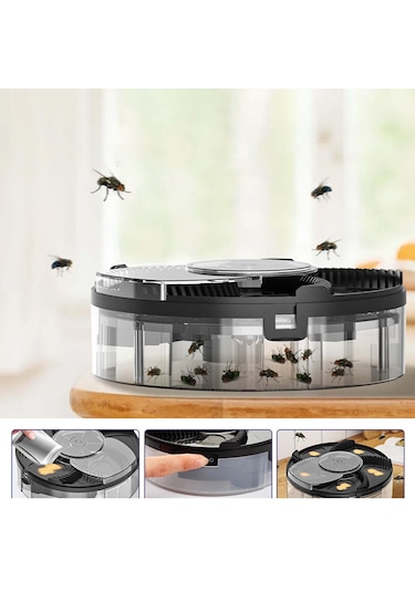 Suntek Dönen Elektrikli Sinek Kapanı Kontrolü Şarj Siyah