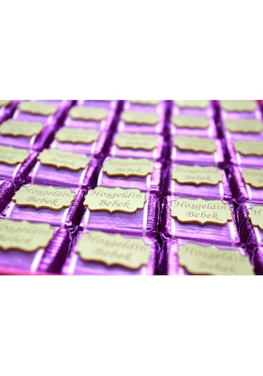 Dark Brown Hoşgeldin Bebek Kız Çoçuk Çikolatası Sargılı Dolgulu 48 Adet