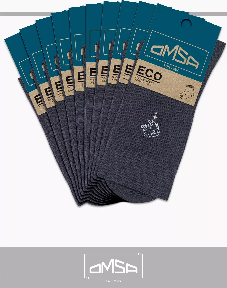 Omsa Desenli Yüksek Pamuklu Çoraplar 10 Çift 104323082 Koyu Gri