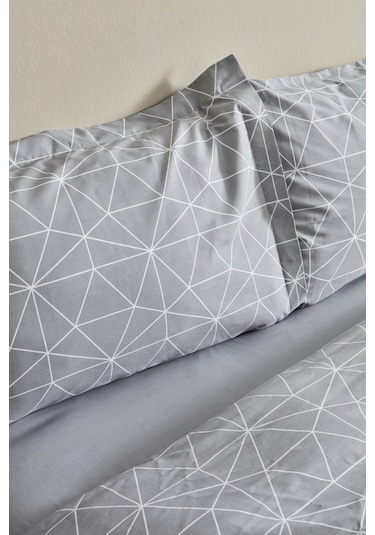 Karaca Home Colby Gri %100 Pamuk Çift Kişilik Nevresim Takımı 200.22.08.0030 Gri