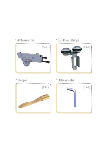 Sürgü Kapak Tekeri Gama 1 Takım